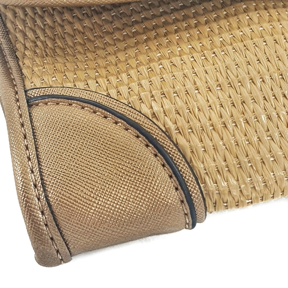 Rare Calvin Klein Gold Straw Flap Shoulder/Evening Bag - Picture 3 of 6